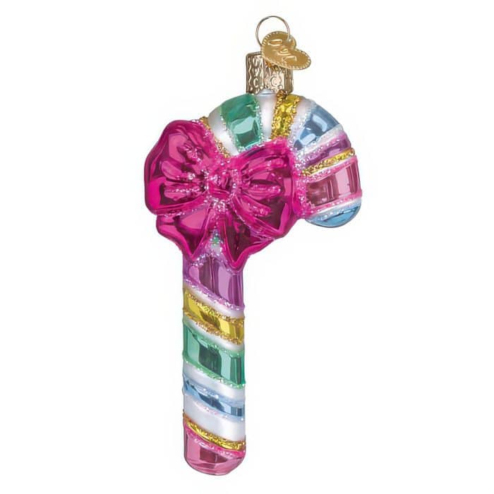 Pastel Candy Cane Ornament Old World Christmas View Two