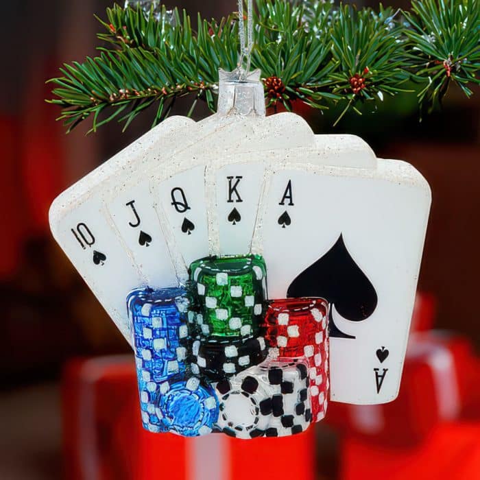Poker Cards  Chips Ornament Glam