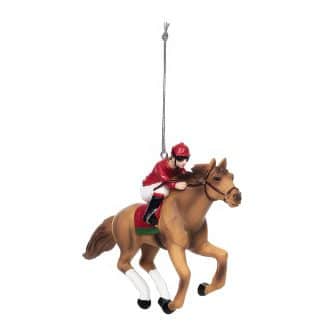 Race Horse With Jockey Ornament