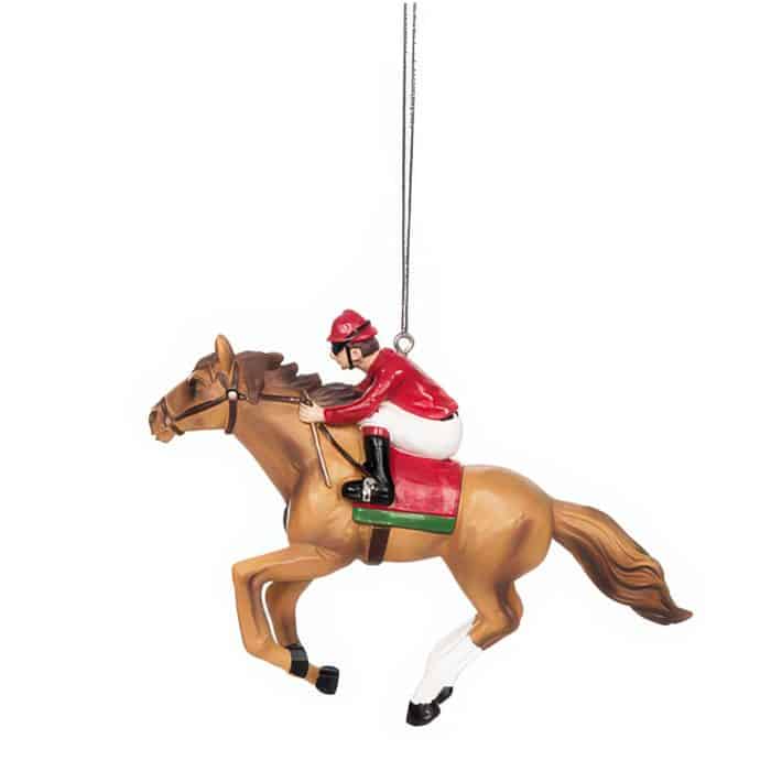 Race Horse with Jockey Ornament Back