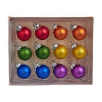 Rainbow Colors Mini Ball Ornament Set