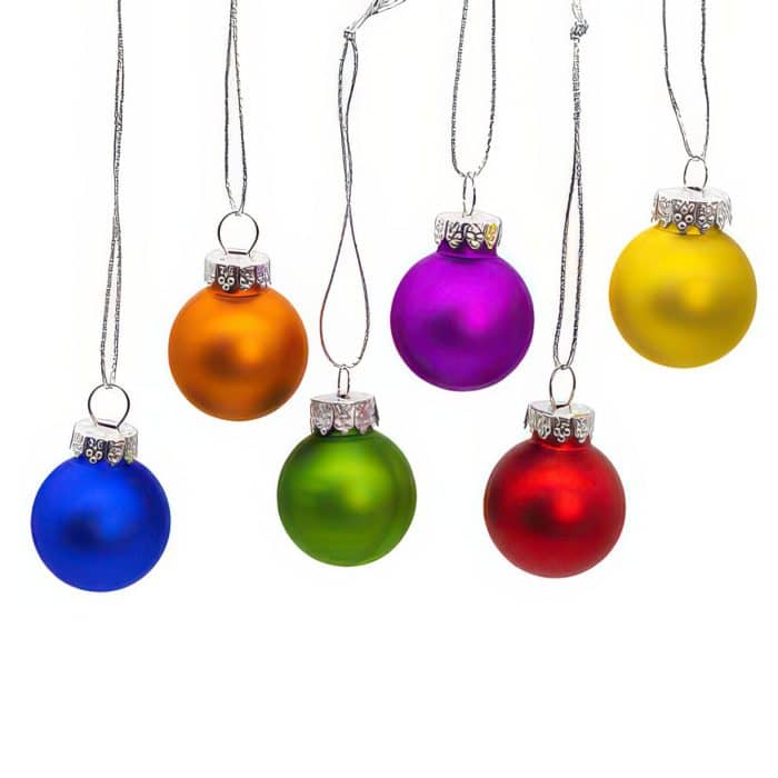 Rainbow Colors Mini Ball Ornament Set Colors