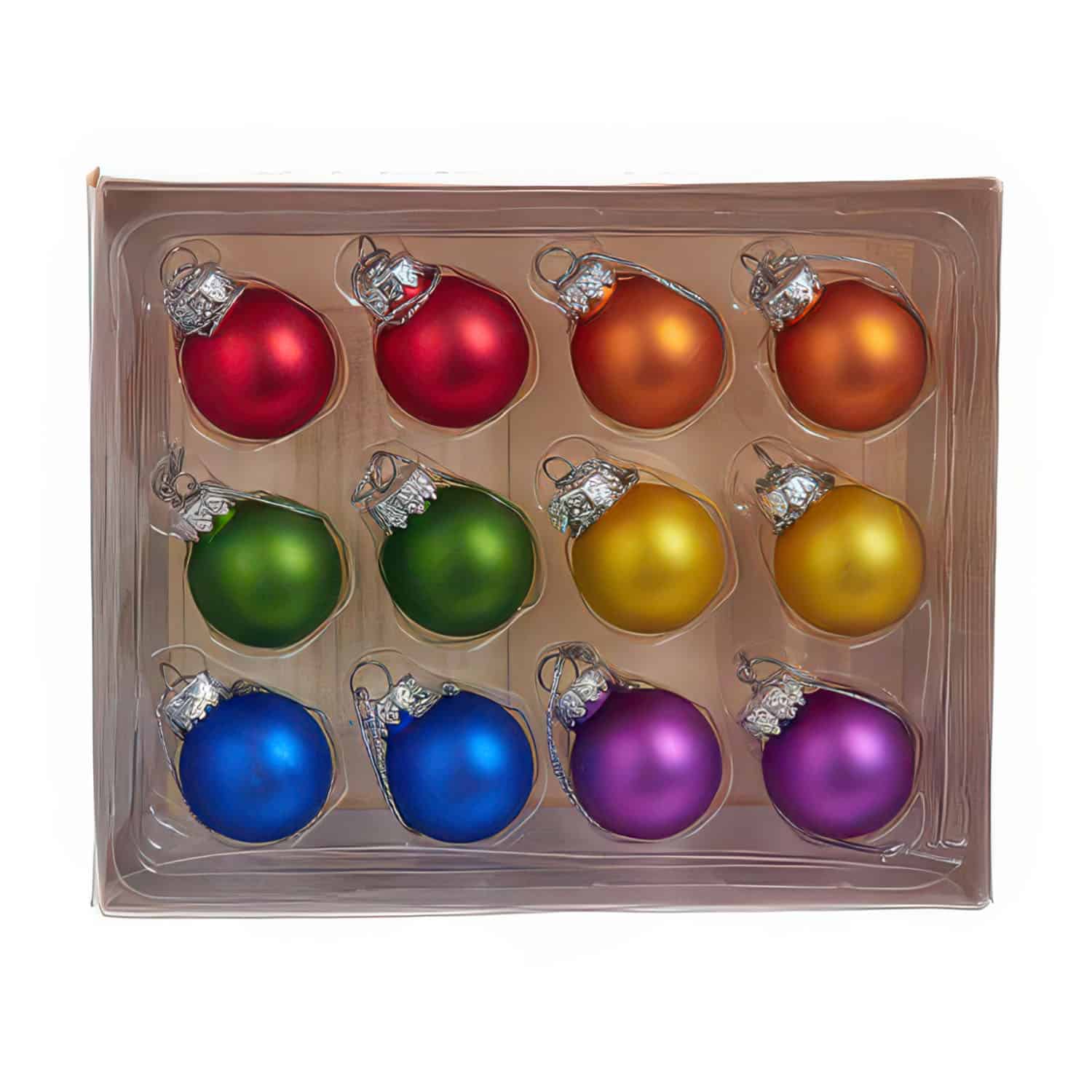 Rainbow Colors Mini Ball Ornament Set