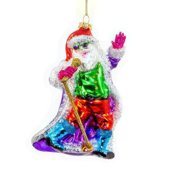 Razzle Dazzle Singing Santa Ornament