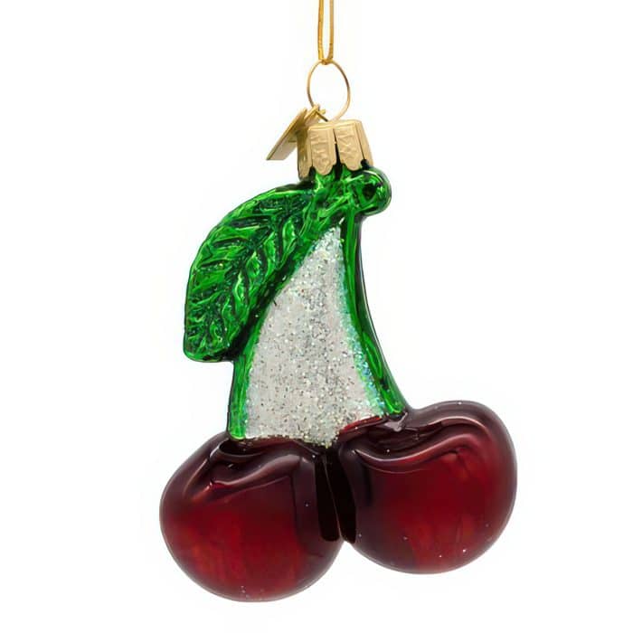 Red Cherries Ornament Back