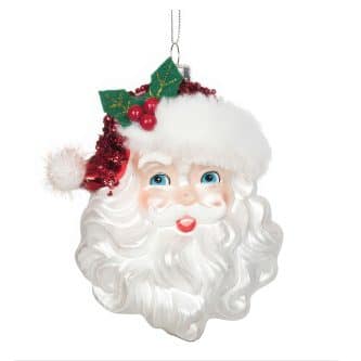 Santa Face Vintage Look Ornament