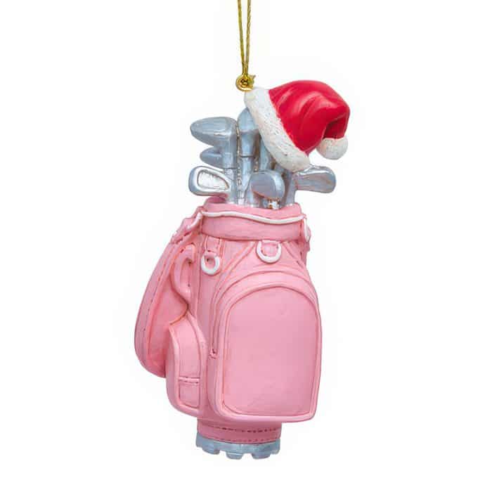 Santa Hat Golf Bag Ornaments Personalize Pink