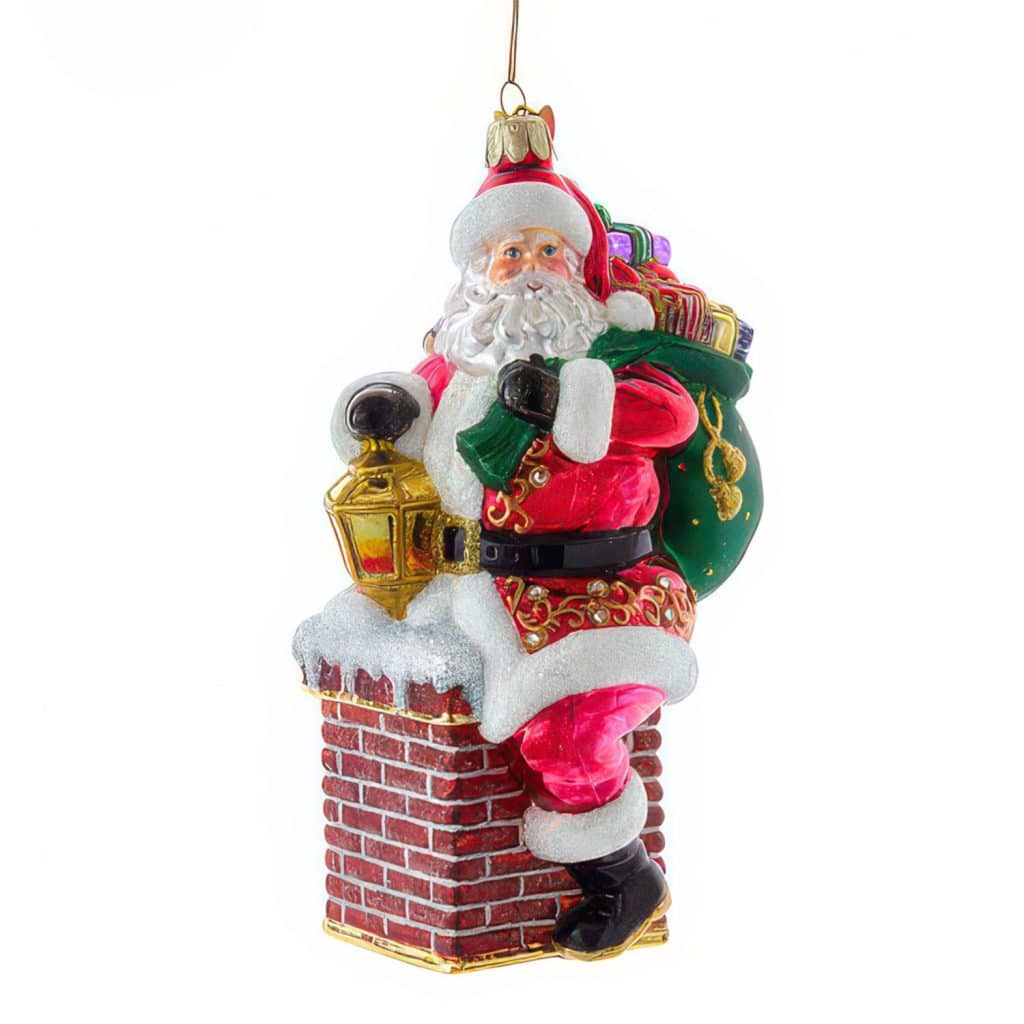 Santa in Chimney Bellissimo™ Ornament