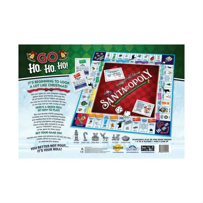 Santa opoly Board Game Back