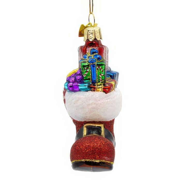Santas Boot with Presents Ornament Top Side Two