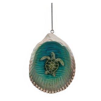Sea Turtle In Seashell Ornament
