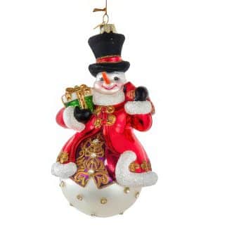 Snowman With Top Hat Bellissimo™ Ornament