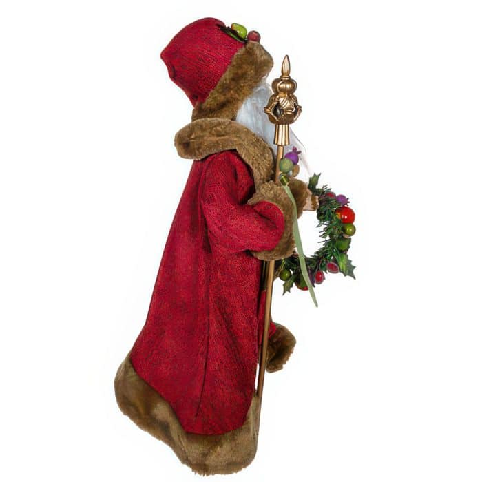 Sugar Fruit Wreath Santa Figurine Side