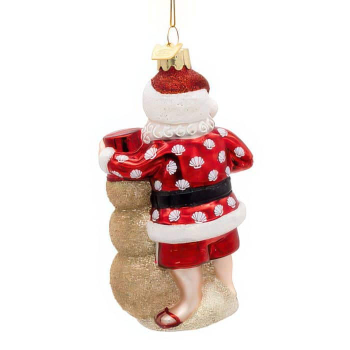 Tropical Santa with Sandman Ornament Back