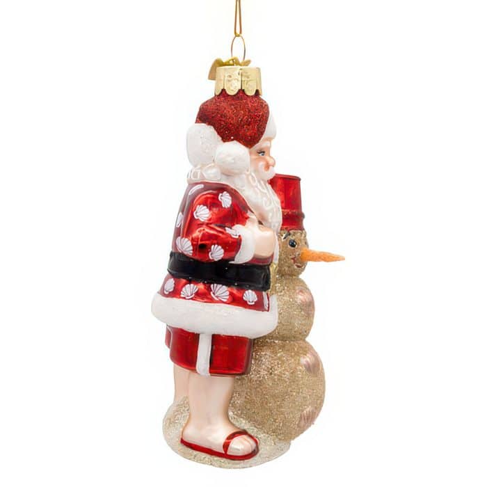 Tropical Santa with Sandman Ornament Side