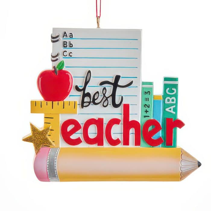 Best Teacher Pencil Ornament Personalize