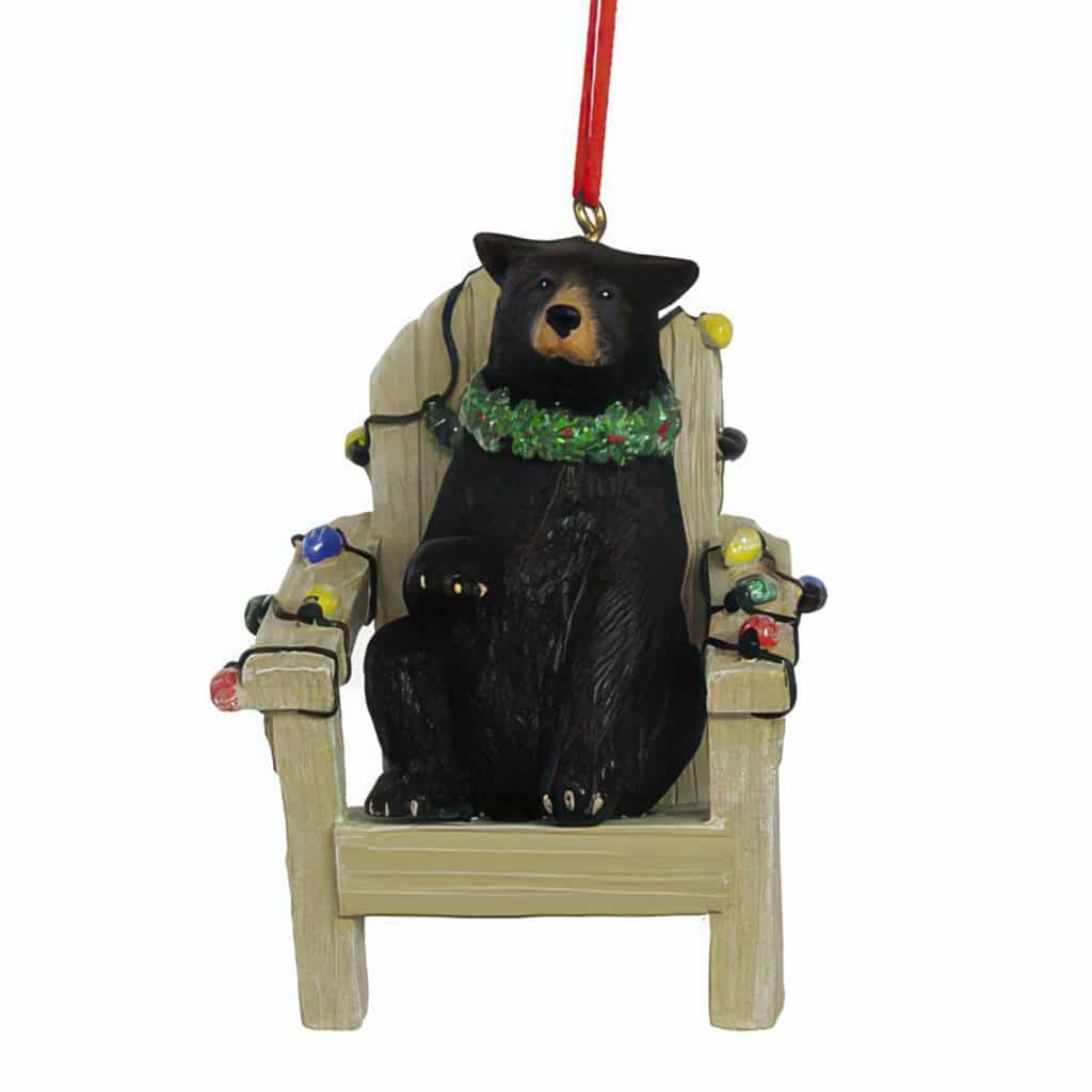 Black Bear Adirondack Chair Ornament Personalize