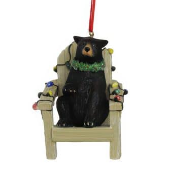 Black Bear Adirondack Chair Ornament Personalize