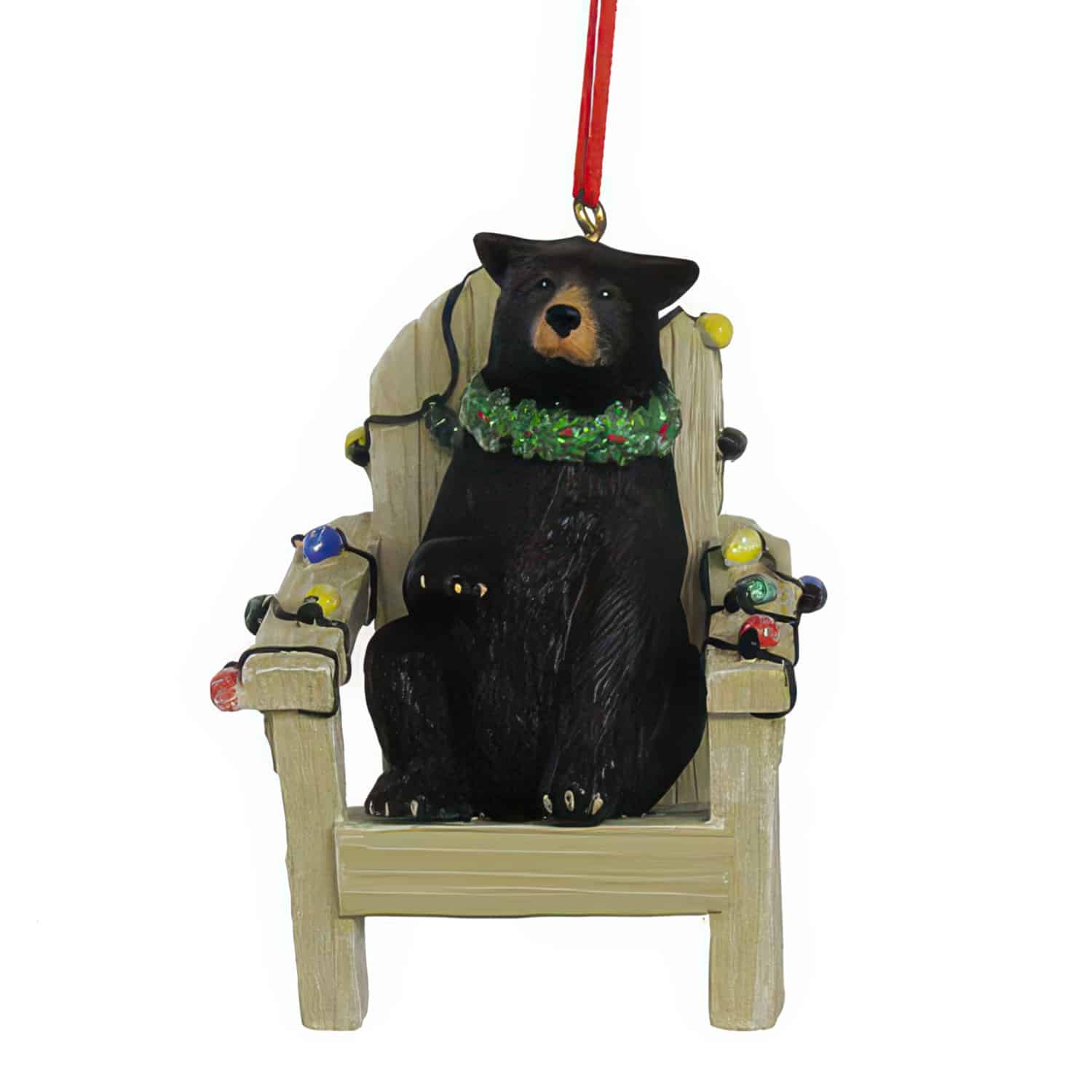 Black Bear Adirondack Chair Ornament Personalize