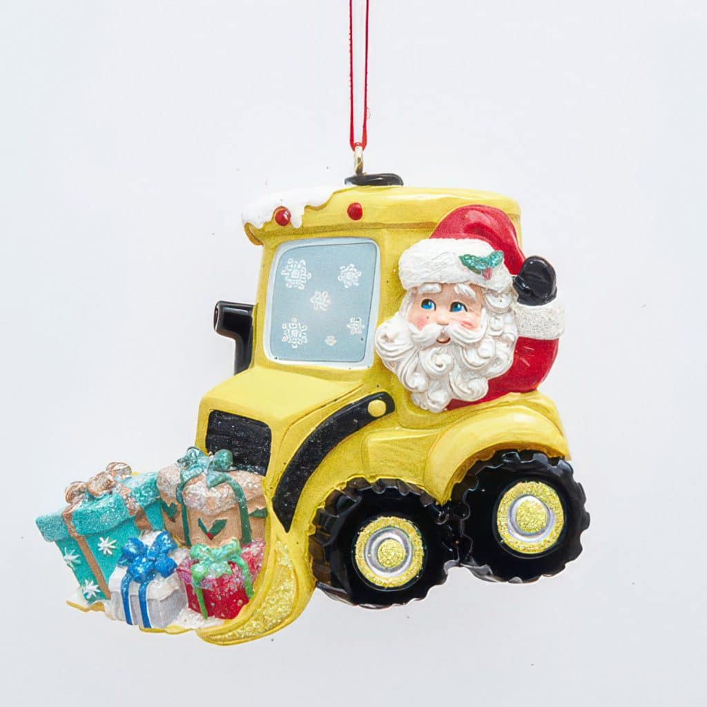 Bulldozer Delivery Santa Ornament Personalize Back