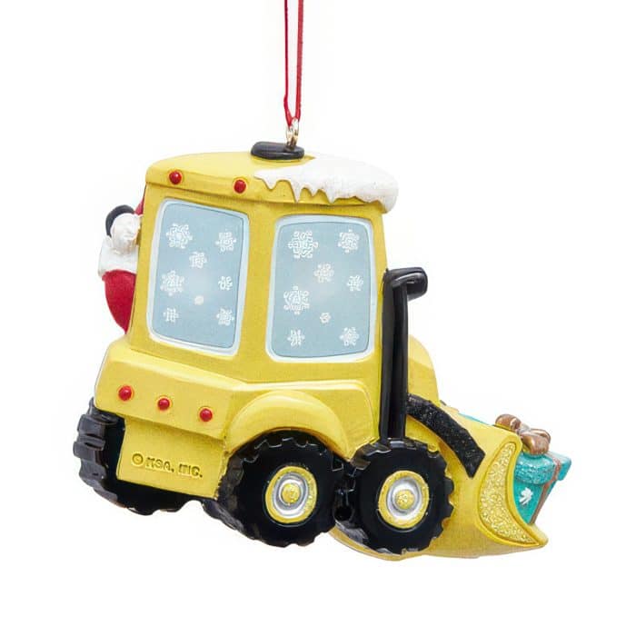 Bulldozer Delivery Santa Ornament Personalize Back
