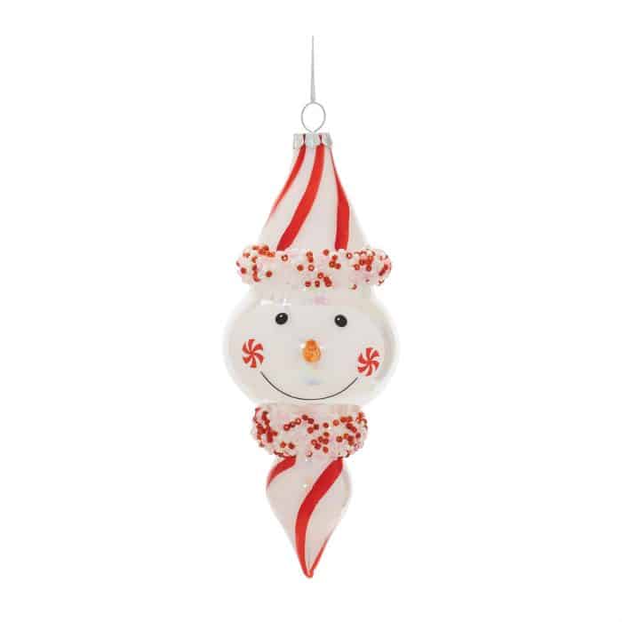 Candy Hat Snowman Drop Ornament