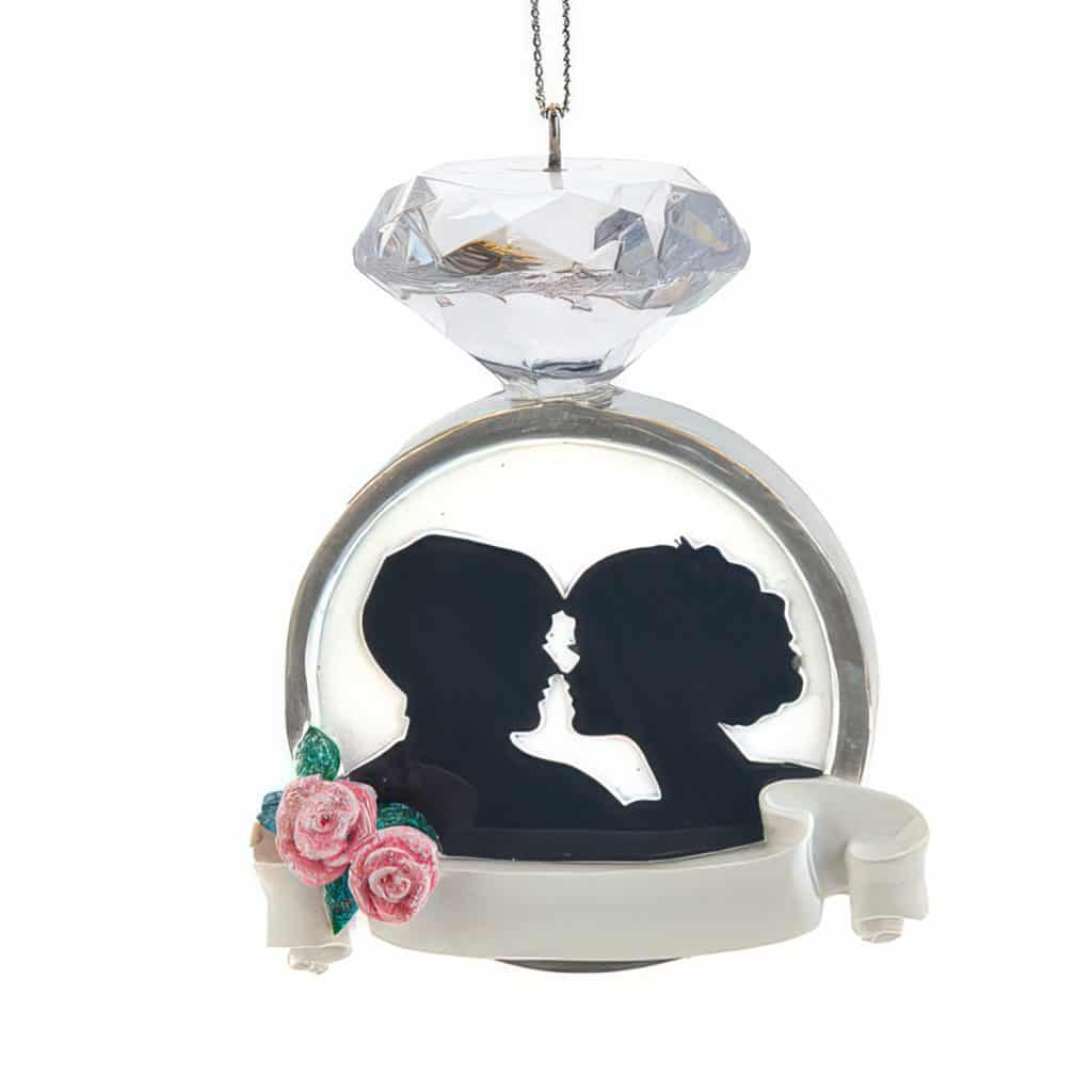 Engagement Ring Couple Ornament Personalize