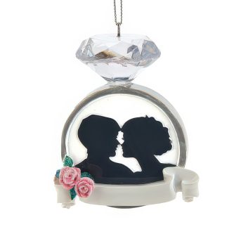 Engagement ring couple ornament personalize - christmas store Engagement Ring Couple Ornament Personalize