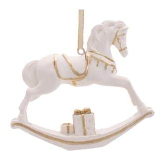 Gold Accent Rocking Horse Ornament