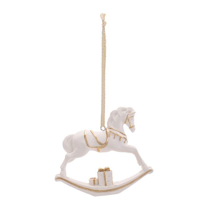 Gold Accent Rocking Horse Ornament Hanging