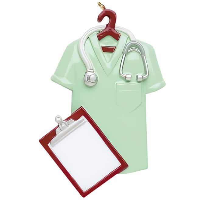 Green Scrubs Ornament Personalize