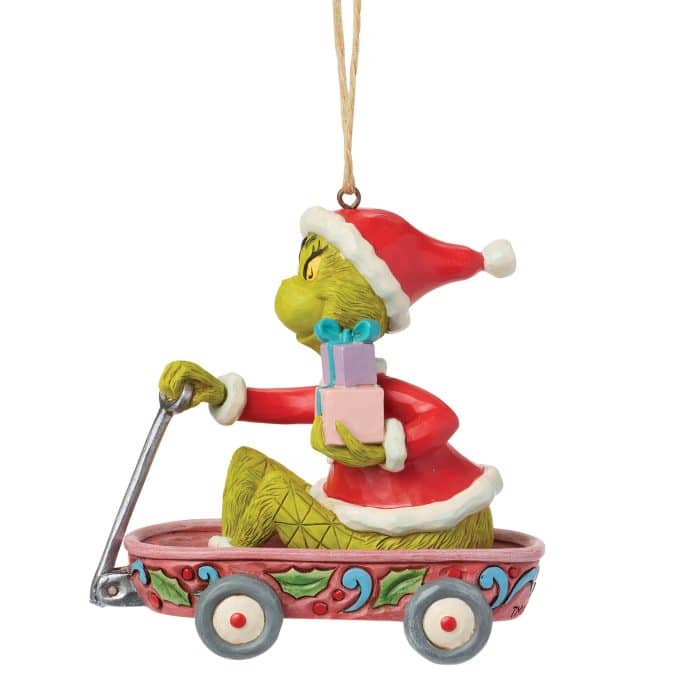 Grinch in Wagon Ornament by Jim Shore Back
