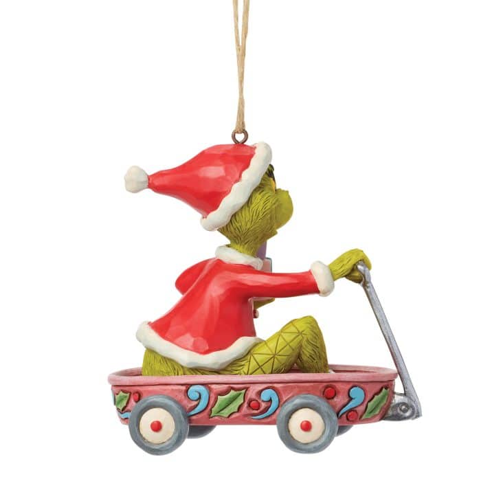 Grinch in Wagon Ornament by Jim Shore Side