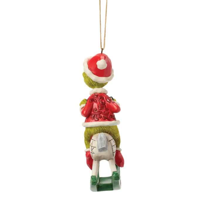 Grinch on Rocking Horse Ornament by Jim Shore Rear