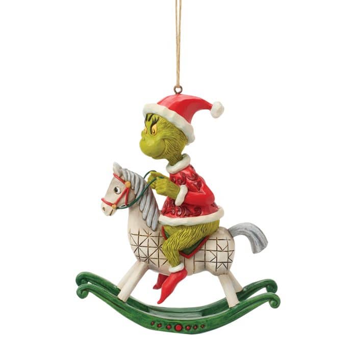 Grinch on Rocking Horse Ornament by Jim Shore Side Two