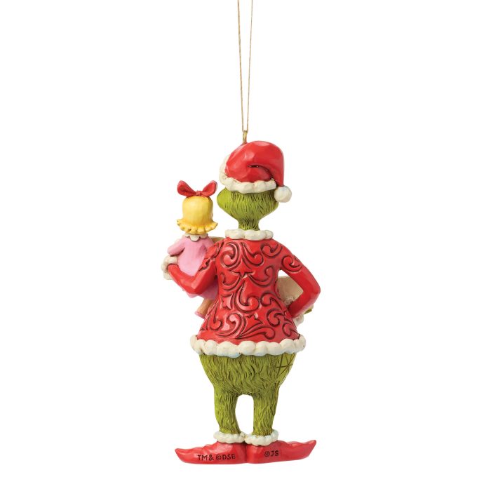 Grinch with Cindy Lou Naught Nice Ornament by Jim Shore Back
