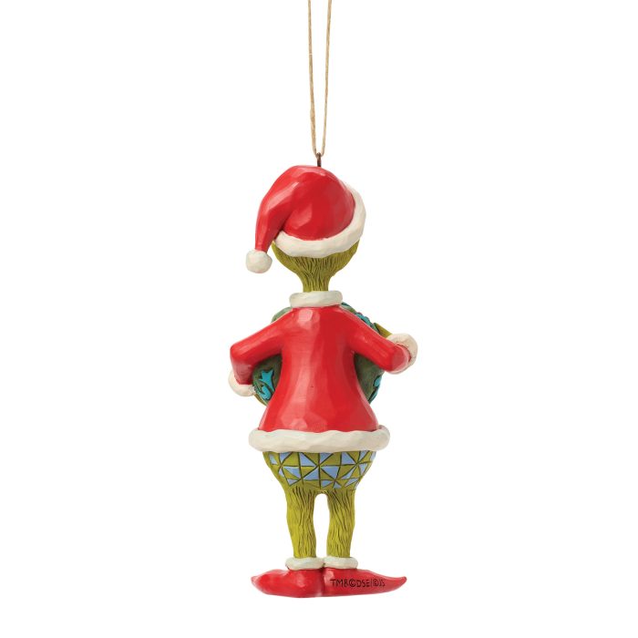 Grinch with Dated Wreath 2026 Ornament by Jim Shore Back