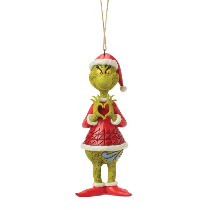 Grinch with heart hands ornament by jim shore - christmas store Grinch with Heart Hands Ornament by Jim Shore