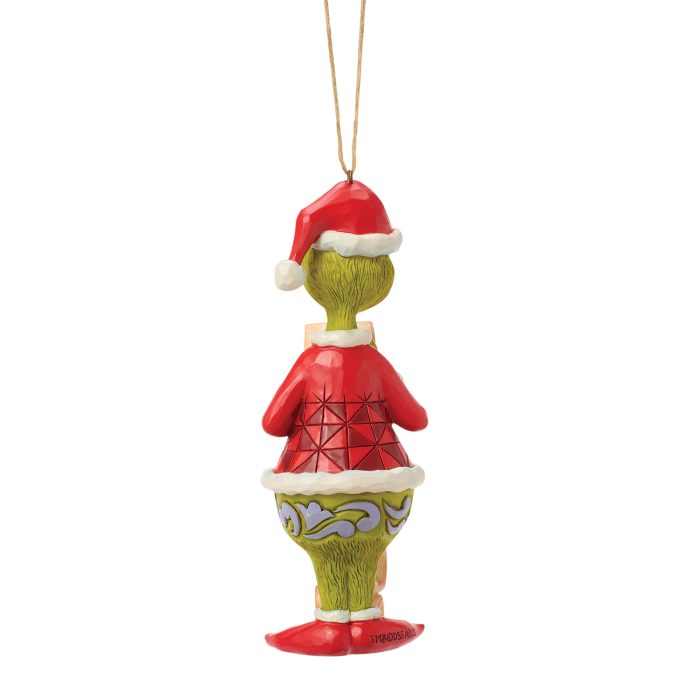 Grinch with List Ornament by Jim Shore Back