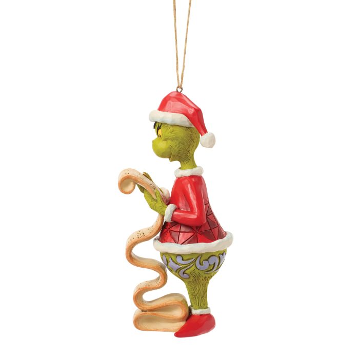 Grinch with List Ornament by Jim Shore Side