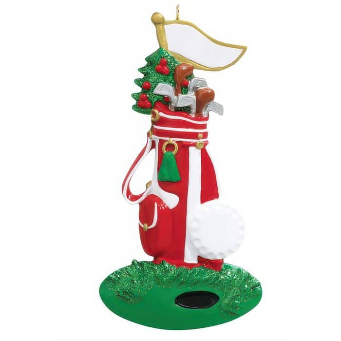 Holiday Golf Bag with Clubs Ornament Personalize