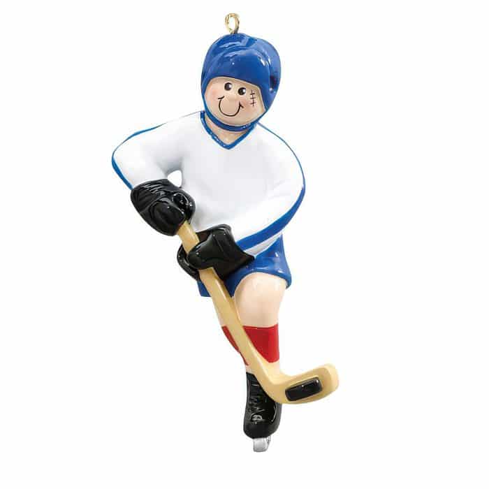 Ice Hockey Player with Stick Ornament Personalize
