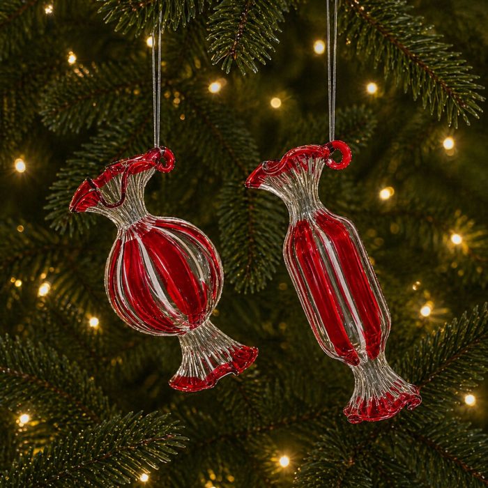 Peppermint Candy Glass Ornaments Glam