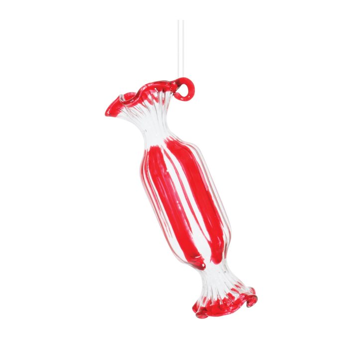 Peppermint Candy Glass Ornaments Oblong