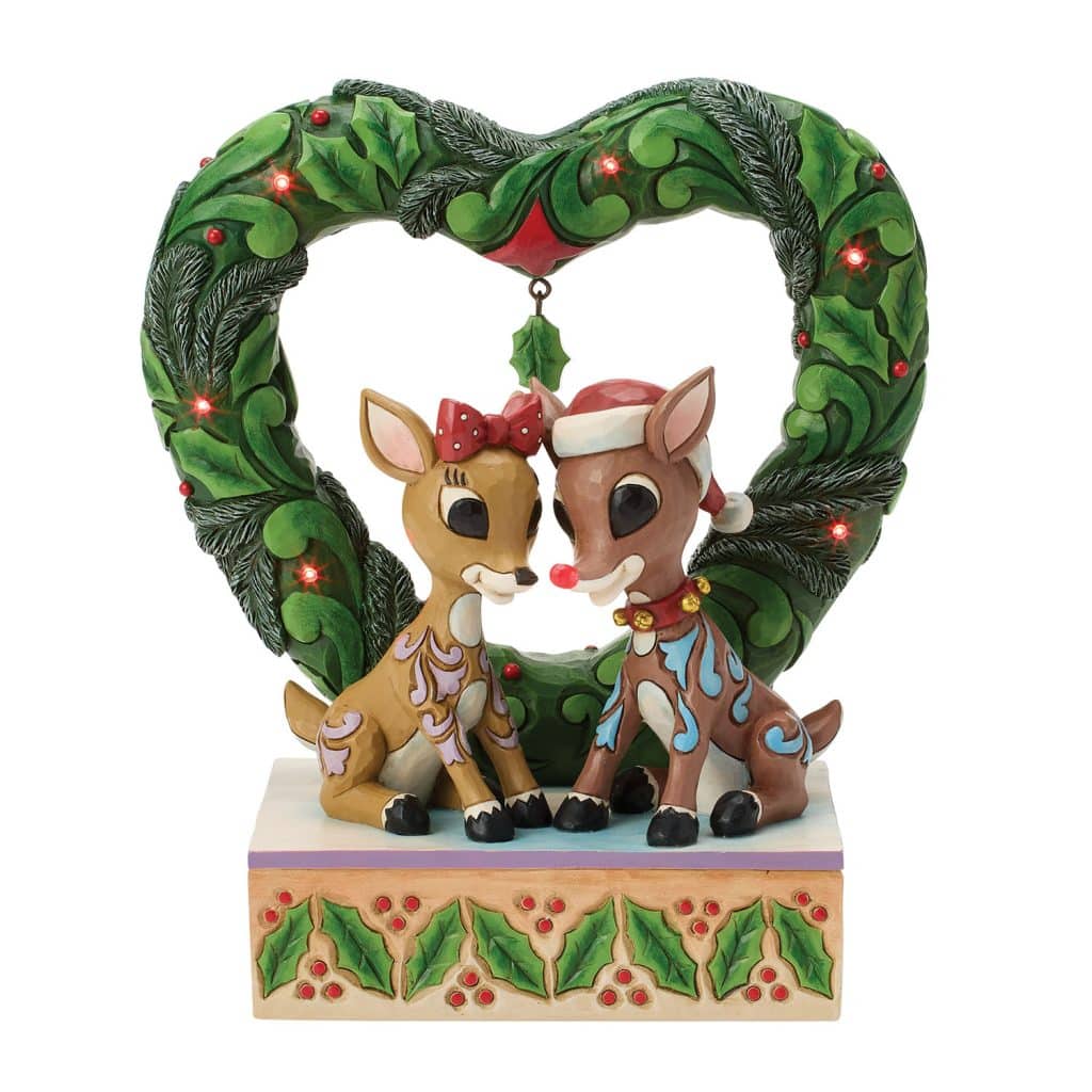 Rudolph  Clarice Heart Wreath by Jim Shore