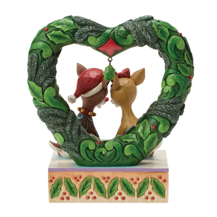 Rudolph  Clarice Heart Wreath by Jim Shore Back