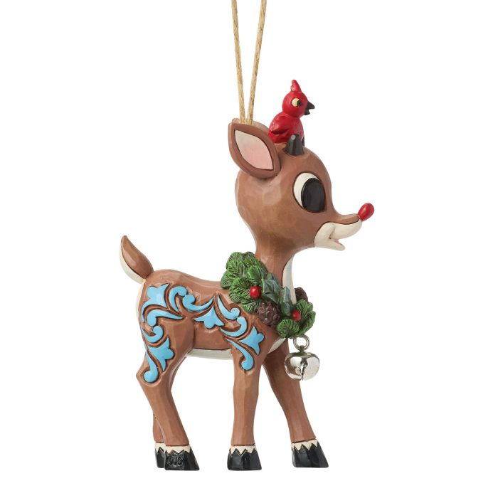 Rudolph with Jingle Bell Wreath Ornament by Jim Shore