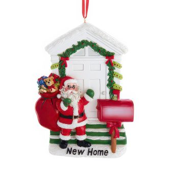 Santa visits new home ornament - christmas store Santa Visits New Home Ornament