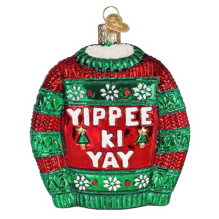Yippee Ki Yay Ornament Old World Christmas Front
