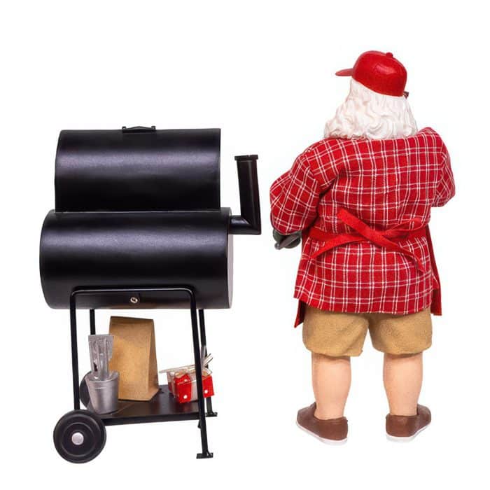 Barbecue Grillin Santa Figurine Back
